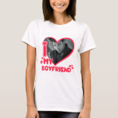 Ik hou van mijn vriend Custom Photo Heart Love T-shirt (Voorkant)