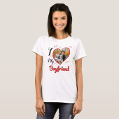Ik hou van mijn vriend Custom Typography Heart Fot T-shirt (Voorkant volledig)