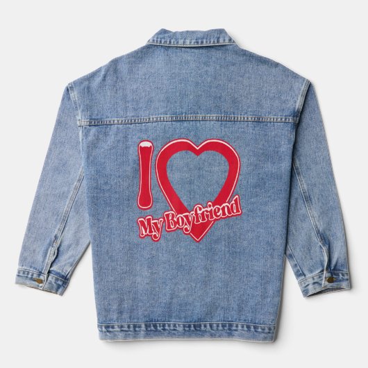 Ik hou van mijn vriend denim jacket (Achterkant)