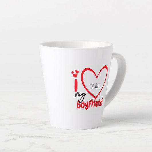 Ik hou van mijn vriend Foto Gift Latte Mok (Rechterhoek)