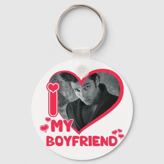 Ik hou van mijn vriend Foto Hartslag Valentijnse l Sleutelhanger (Voorkant)