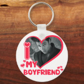 Ik hou van mijn vriend Foto Hartslag Valentijnse l Sleutelhanger (Voorkant)