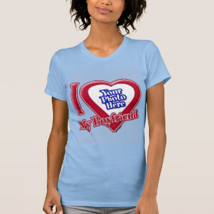 Ik hou van mijn vriend Foto Red Heart Baby Blue T-shirt