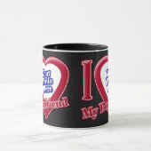 Ik hou van mijn vriend Foto Red Heart Black Mok (Midden)