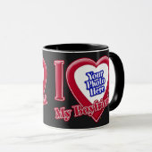 Ik hou van mijn vriend Foto Red Heart Black Mok (Voorkant rechts)