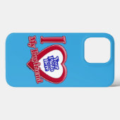 Ik hou van mijn vriend Foto Red Heart Blauwgroen Case-Mate iPhone Case (Achterkant (horizontaal))