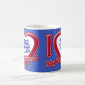 Ik hou van mijn vriend Foto Red Heart D R Blue Koffiemok (Center)