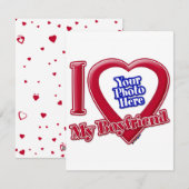 Ik hou van mijn vriend Foto Red Heart Feestdagenkaart (Voorkant / Achterkant)