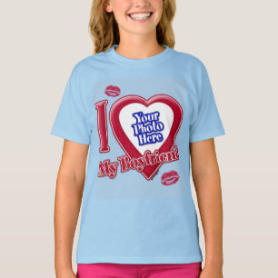 Ik hou van mijn vriend Foto Red Heart Kiss Light B T-shirt