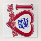 Ik hou van mijn vriend Foto Red Heart Legpuzzel (Horizontaal)