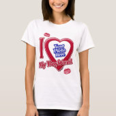 Ik hou van mijn vriend Foto Red Heart Lips T-Shirt (Voorkant)