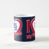 Ik hou van mijn vriend Foto Red Heart Navy Blue Koffiemok (Center)