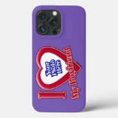 Ik hou van mijn vriend Foto Red Heart Paars Case-Mate iPhone Case (Achterkant)