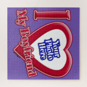 Ik hou van mijn vriend Foto Red Heart Paars Legpuzzel (Horizontaal)