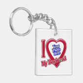 Ik hou van mijn vriend Foto Red Heart Sleutelhanger (Voorkant Links)