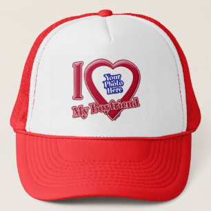 Ik hou van mijn vriend Foto Red Heart Trucker Pet