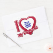 Ik hou van mijn vriend Foto Red Heart Vierkante Sticker (Envelop)