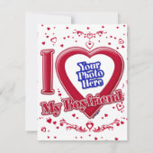 Ik hou van mijn vriend Foto Red Hearts Feestdagenkaart (Voorkant)