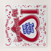 Ik hou van mijn vriend Foto Red Hearts Legpuzzel (Horizontaal)