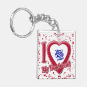 Ik hou van mijn vriend Foto Red Hearts Sleutelhanger (Voorkant Links)