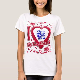 Ik hou van mijn vriend Foto Red Hearts T-shirt