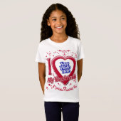 Ik hou van mijn vriend Foto Red Hearts T-shirt (Voorkant volledig)