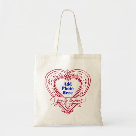 Ik hou van mijn vriend. Foto Red Hearts Tote Bag (Voorkant)