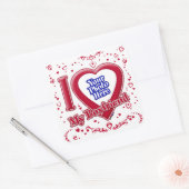 Ik hou van mijn vriend Foto Red Hearts Vierkante Sticker (Envelop)