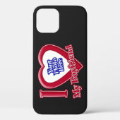 Ik hou van mijn vriend foto rode hart zwart Case-Mate iPhone case (Achterkant)