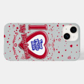 Ik hou van mijn vriend foto rode harten grijs Case-Mate iPhone case (Achterkant (horizontaal))