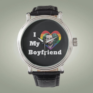 Ik hou van mijn vriend Gay Pride LGBTQ Aangepaste  Horloge