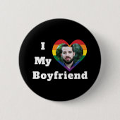 Ik hou van mijn vriend Gay Pride LGBTQ Aangepaste Ronde Button 5,7 Cm (Voorkant)