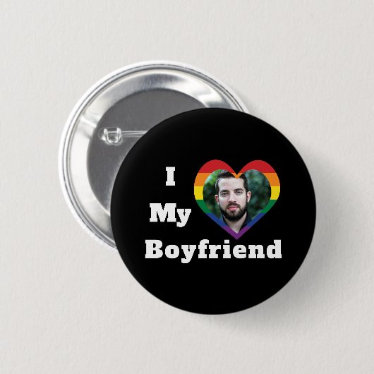 Ik hou van mijn vriend Gay Pride LGBTQ Aangepaste Ronde Button 5,7 Cm (Voorkant /achterkant)