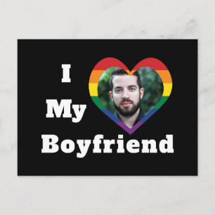 Ik hou van mijn vriend Gay Pride LGBTQ Eigen foto Briefkaart