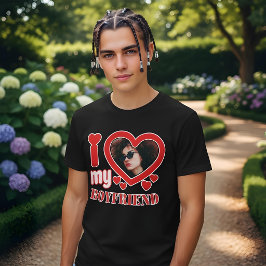Ik hou van mijn vriend gepersonaliseerd Tri-Blend shirt