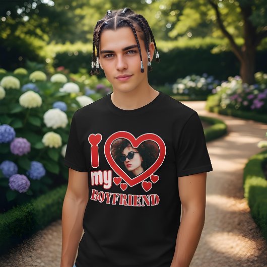 Ik hou van mijn vriend gepersonaliseerd Tri-Blend shirt