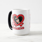 Ik hou van mijn vriend gepersonaliseerde hartfoto magische mok (Voorkant links)