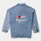 Ik hou van mijn vriend gepersonaliseerde namen denim jacket (Achterkant)