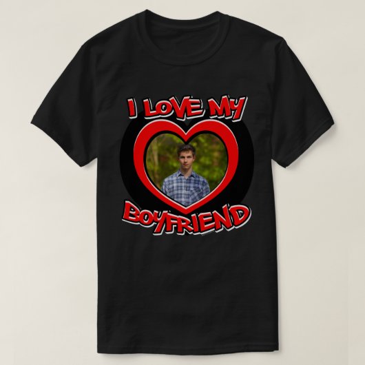 Ik hou van mijn vriend Graffiti Heart Lijst Red T- T-shirt (Design voorkant)
