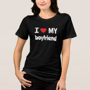 Ik hou van mijn vriend Grappig romantisch cadeau T Tri-Blend Shirt