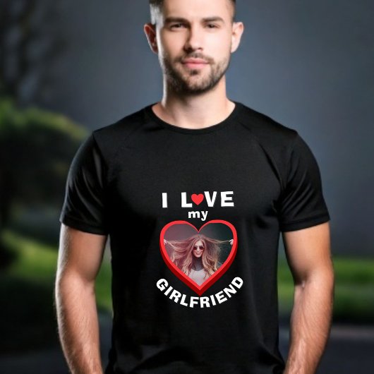 Ik hou van mijn vriend Hart Foto Mannen T-shirt