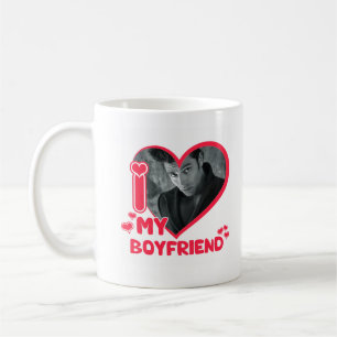 Ik hou van mijn vriend Heart Custom Photo Love Cut Koffiemok