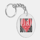 Ik hou van mijn vriend Heart Custom Photo Sleutelhanger (Voorkant Links)