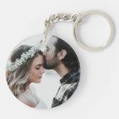 Ik hou van mijn vriend Heart Custom Photo Sleutelhanger (Achterkant)