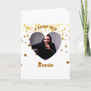 Ik hou van mijn vriend Heart Photo Name T-shirt  Kaart