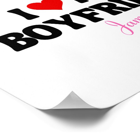 Ik hou van mijn vriend Heart Romantic Custom Name Poster (Hoek)