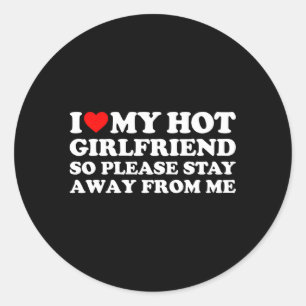 Ik hou van mijn vriend Ik hou van mijn hete vriend Ronde Sticker