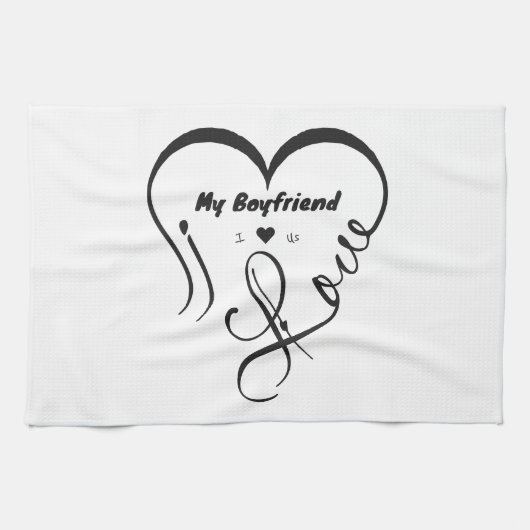 Ik hou van mijn vriend ik ♥ ons theedoek (Horizontaal)