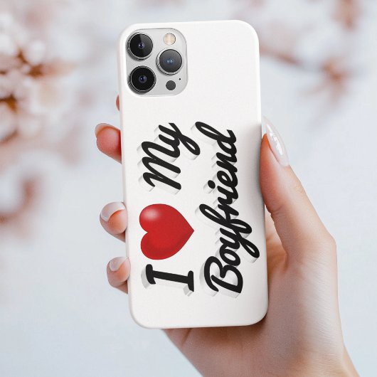 Ik hou van mijn vriend leuk zwart tekst iPhone Hoe Case-Mate iPhone Case