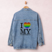 Ik hou van mijn vriend LGBT vlag hart Valentijnsda Denim Jacket (Hangar)